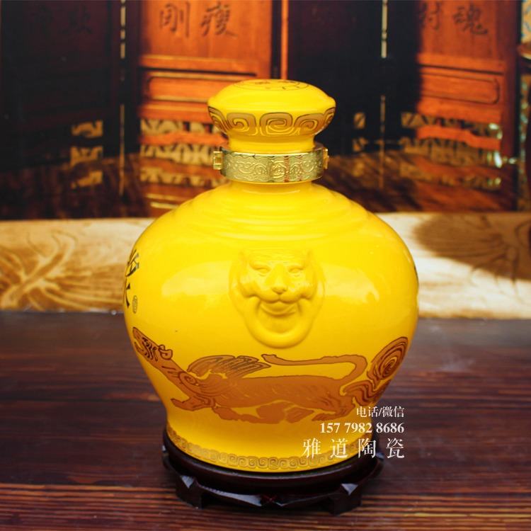 5斤10斤陶瓷酒坛批发狮虎瓶