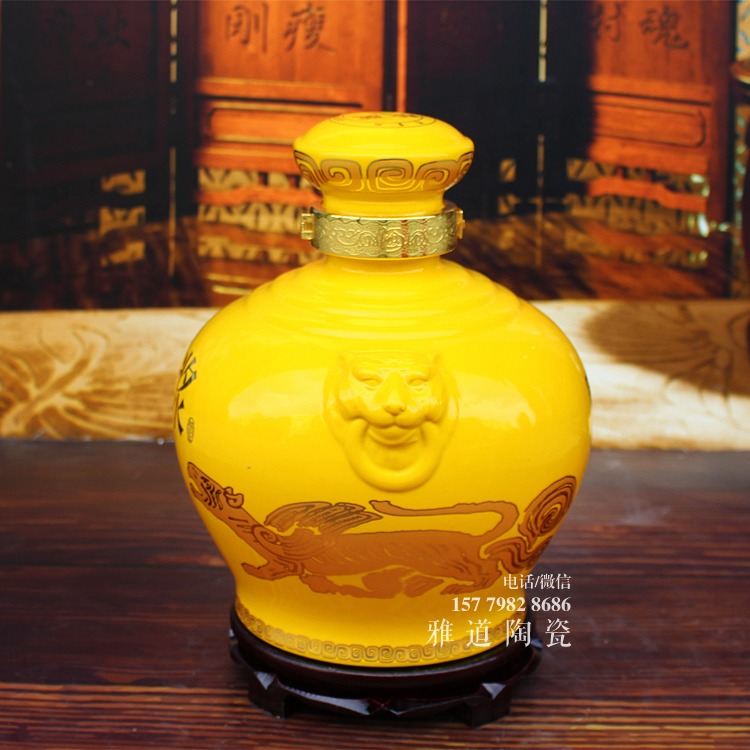 5斤10斤陶瓷酒坛批发狮虎瓶