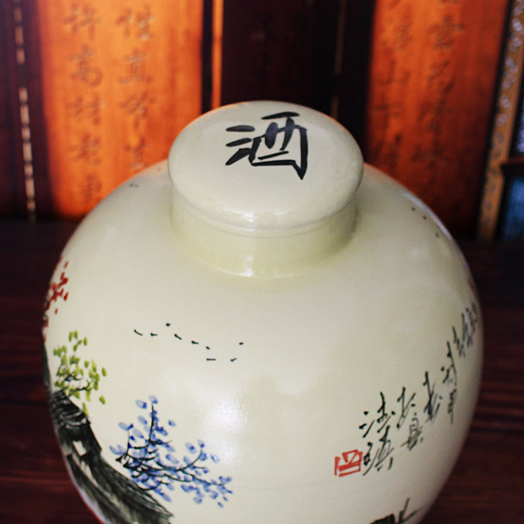10-50斤景德镇陶瓷酒坛手绘乡情