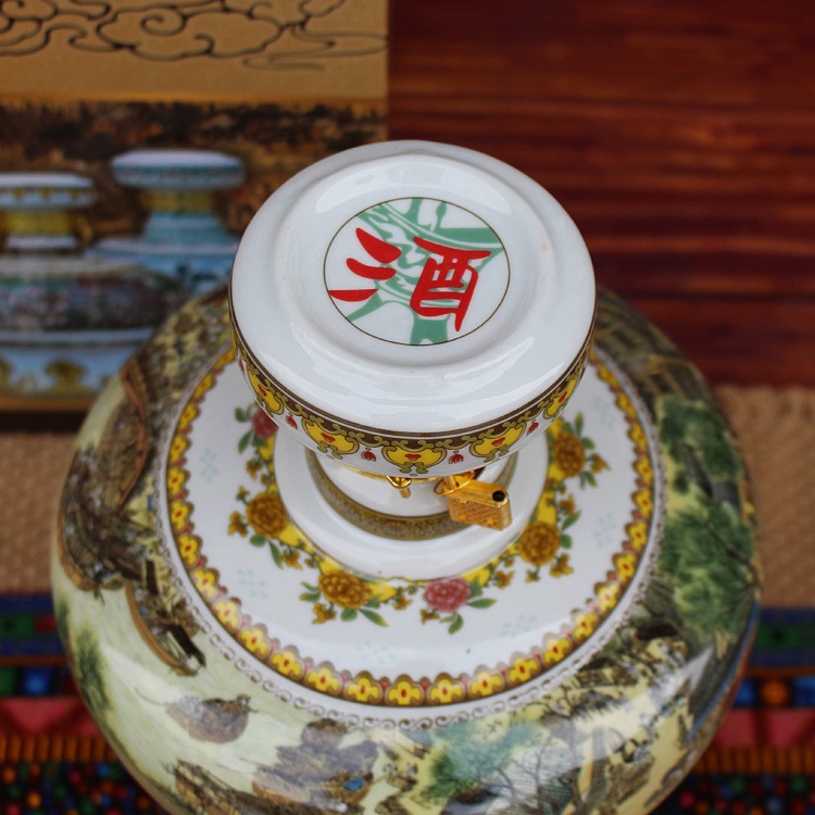 5斤10斤酒坛厂家推荐清明上河图_上盖