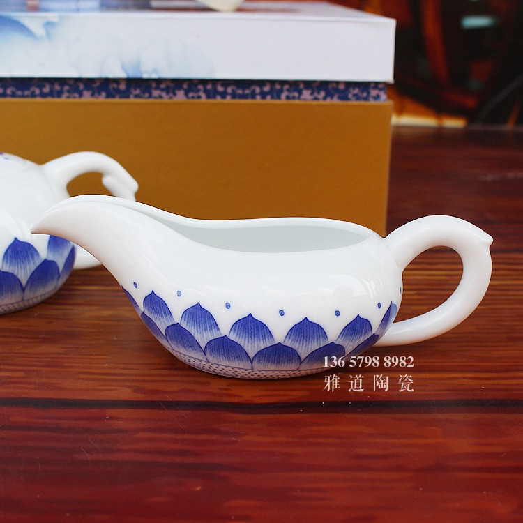 景德镇青花瓷茶具套装莲花功夫茶具