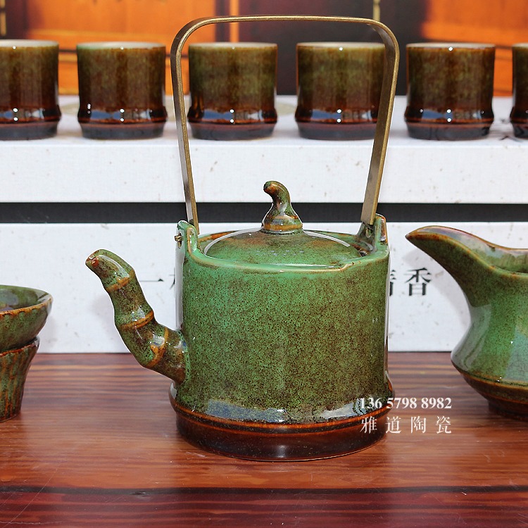 景德镇瓷器窑变功夫茶具套装批发-茶壶