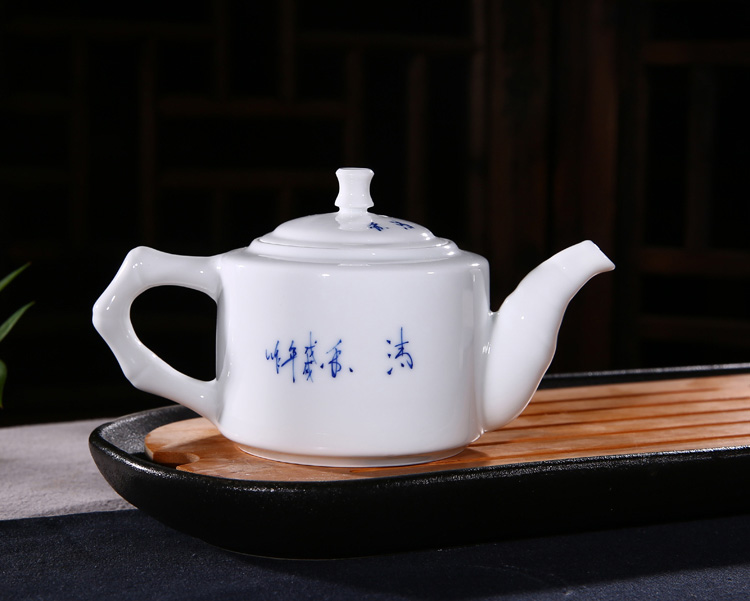 景德镇手绘写意兰花青花瓷礼品茶具