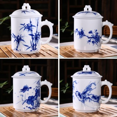 景德镇手绘青花瓷陶瓷茶杯（六款）