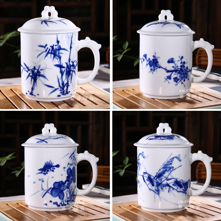 景德镇手绘青花瓷陶瓷茶杯