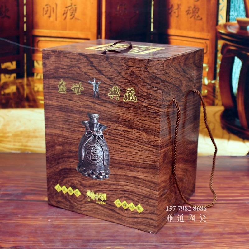 3斤5斤古色福袋陶瓷酒坛礼盒装