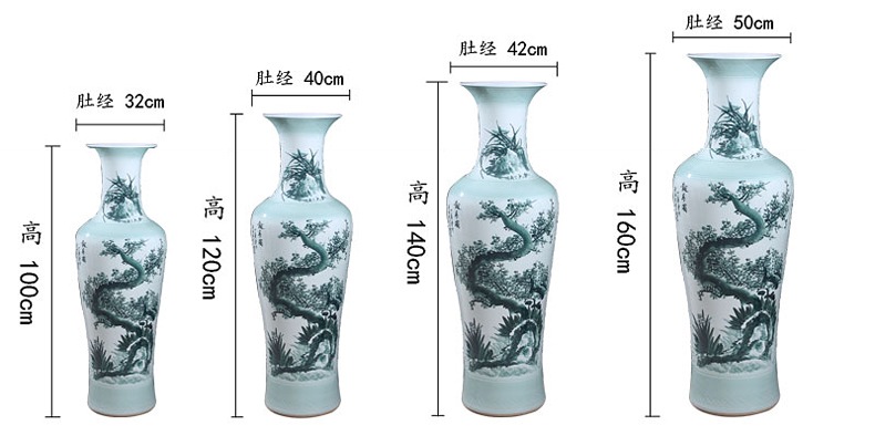 报春图节节高手绘双面客厅落地大花瓶