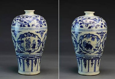 稀世元青花四爱图梅瓶