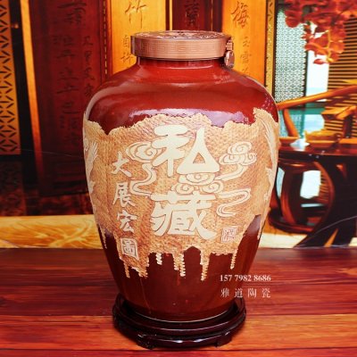 景德镇高档密封雕刻100斤酒坛子