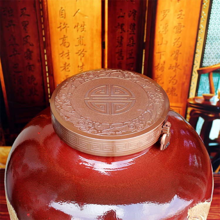 景德镇高档密封雕刻100斤酒坛子
