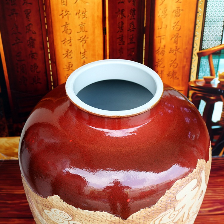 景德镇高档密封雕刻100斤酒坛子