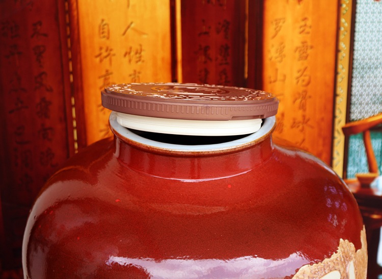 景德镇高档密封雕刻100斤酒坛子