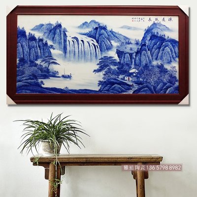 瓷板画挂画青花山水_客厅瓷板画挂画名家