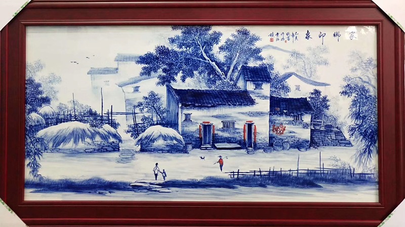 水乡系列名家手绘青花瓷板画