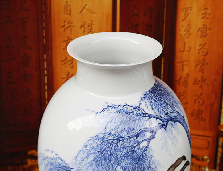 景德镇名家手绘家居艺术花瓶（合家欢）