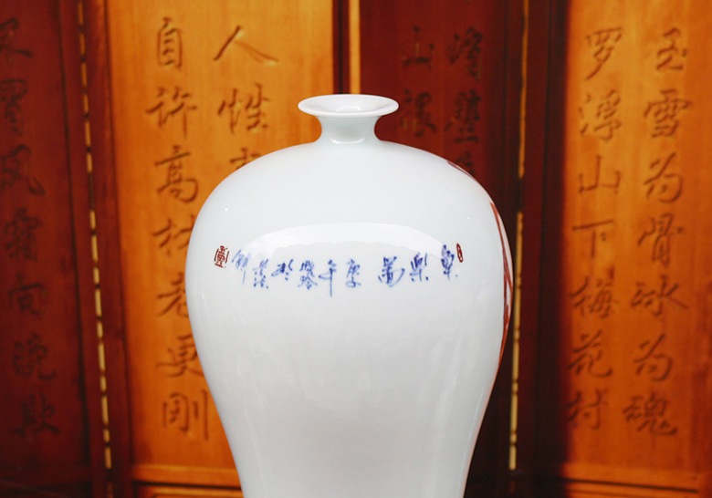 景德镇名家手绘客厅花瓶摆设（鱼乐图）