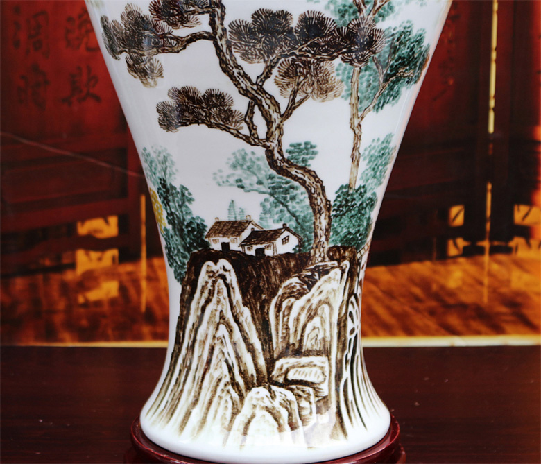 手绘景德镇陶瓷花瓶摆件（山居图）