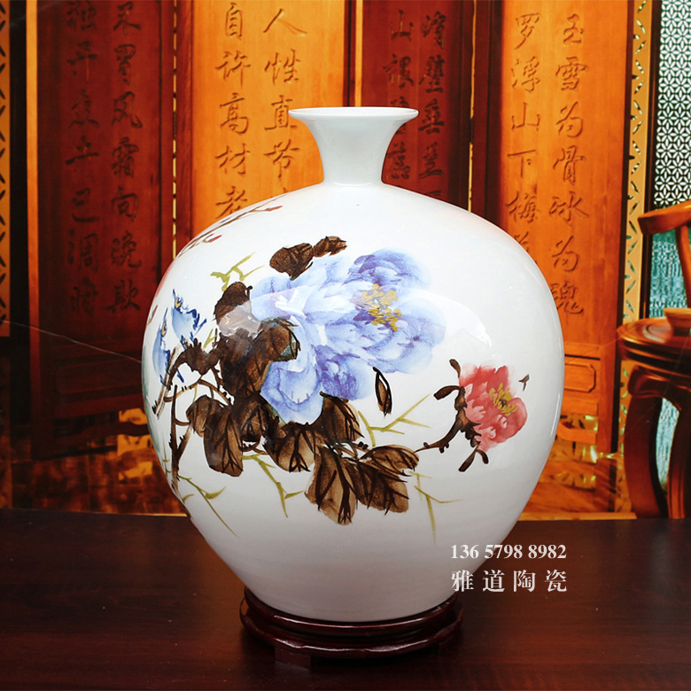 景德镇陶瓷艺术客厅花瓶摆件（富贵平安）