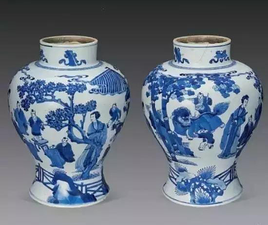 中国清時代康熙青色花瓶古美術-