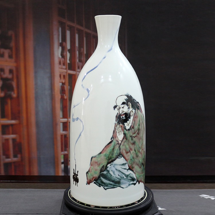 景德镇陶瓷手绘禅意花瓶（禅悟）
