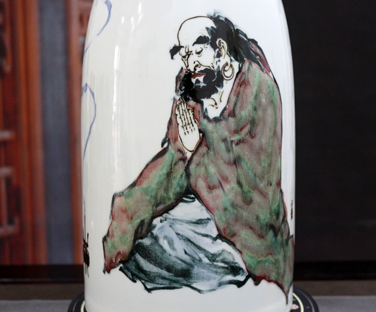 景德镇陶瓷手绘禅意花瓶（禅悟）细节图