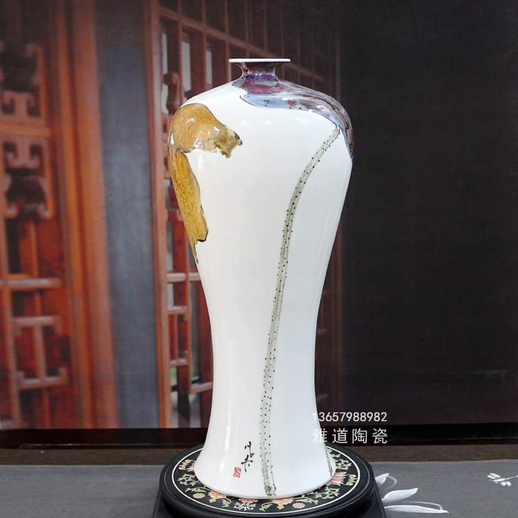 景德镇陶瓷新中式创意花瓶-背面