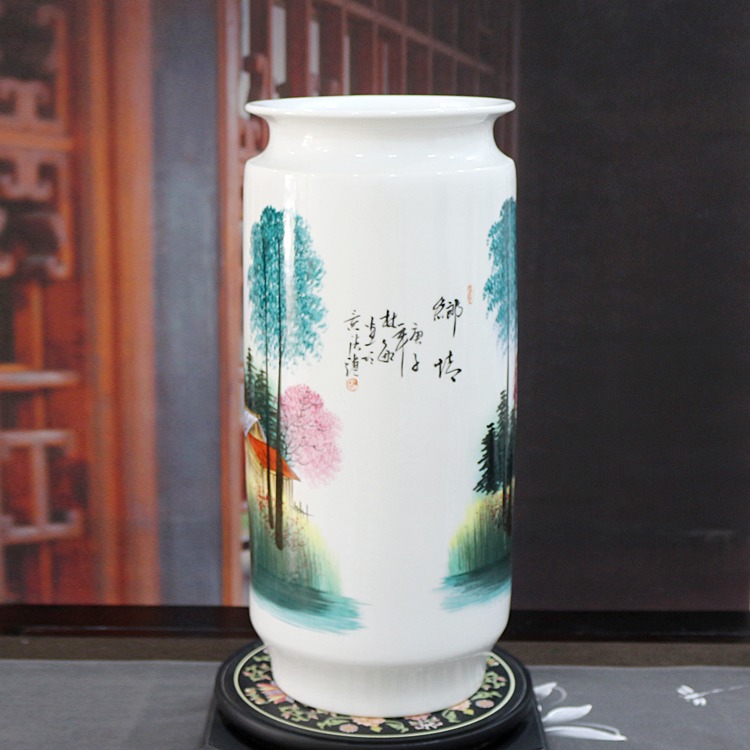 家居陶瓷花瓶摆件（手绘乡情）-背面