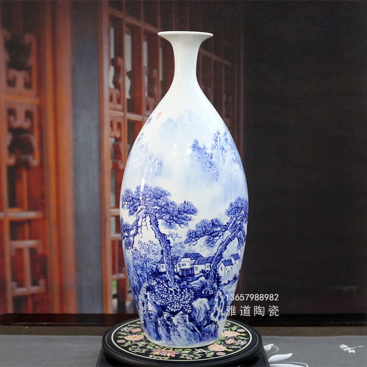 景德镇中式艺术花瓶摆件（松溪山居）