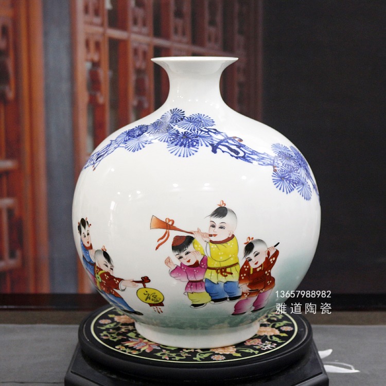 中式家居陶瓷花瓶摆设（欢天喜地）