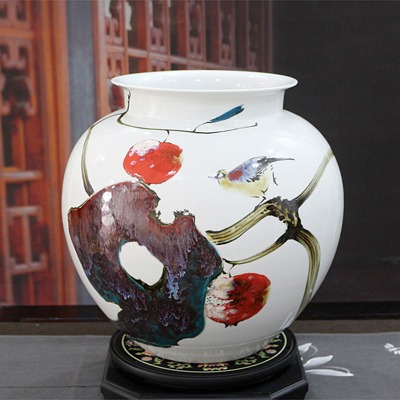 景德镇窑变新中式陶瓷花瓶书画缸