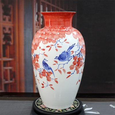 客厅摆件陶瓷花瓶（手绘鸿运当头）