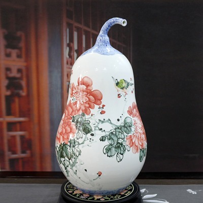 景德镇陶瓷葫芦花瓶（富贵吉祥）