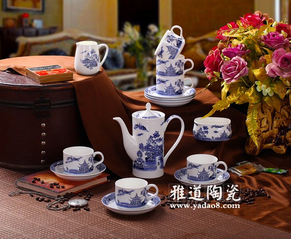 15头青花咖啡具套装