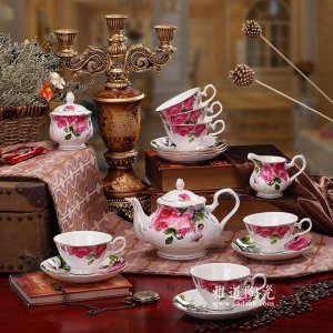 景德镇陶瓷英式贵妃15头咖啡具