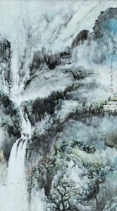 陶瓷釉上泼彩山水表现技法
