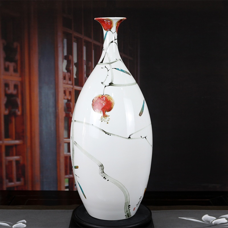 手绘新中式高温窑变艺术花瓶