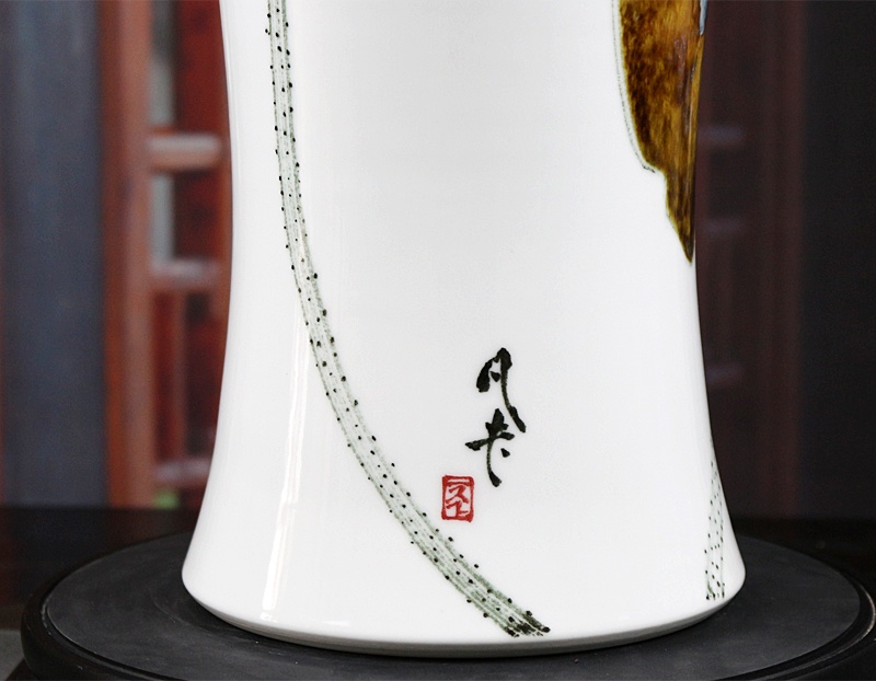 手绘窑变新中式花瓶摆件（荷趣）