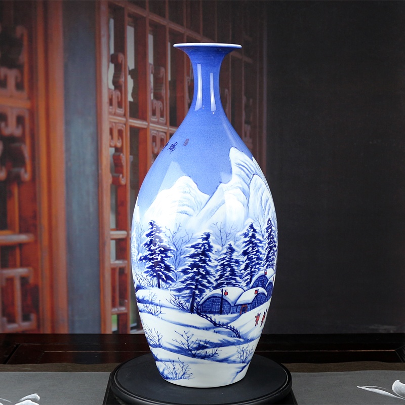 王云喜手绘景德镇陶瓷花瓶（瑞雪）(图6)