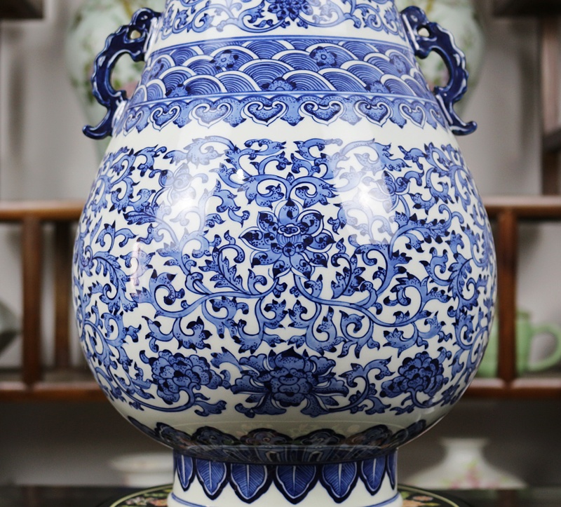 景德镇手绘青花中式仿古陶瓷花瓶(图4)