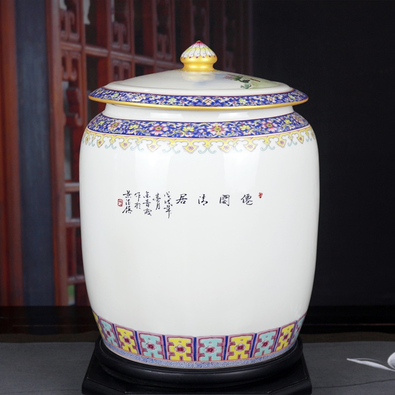 景德镇23斤精致直筒陶瓷米缸(图12)