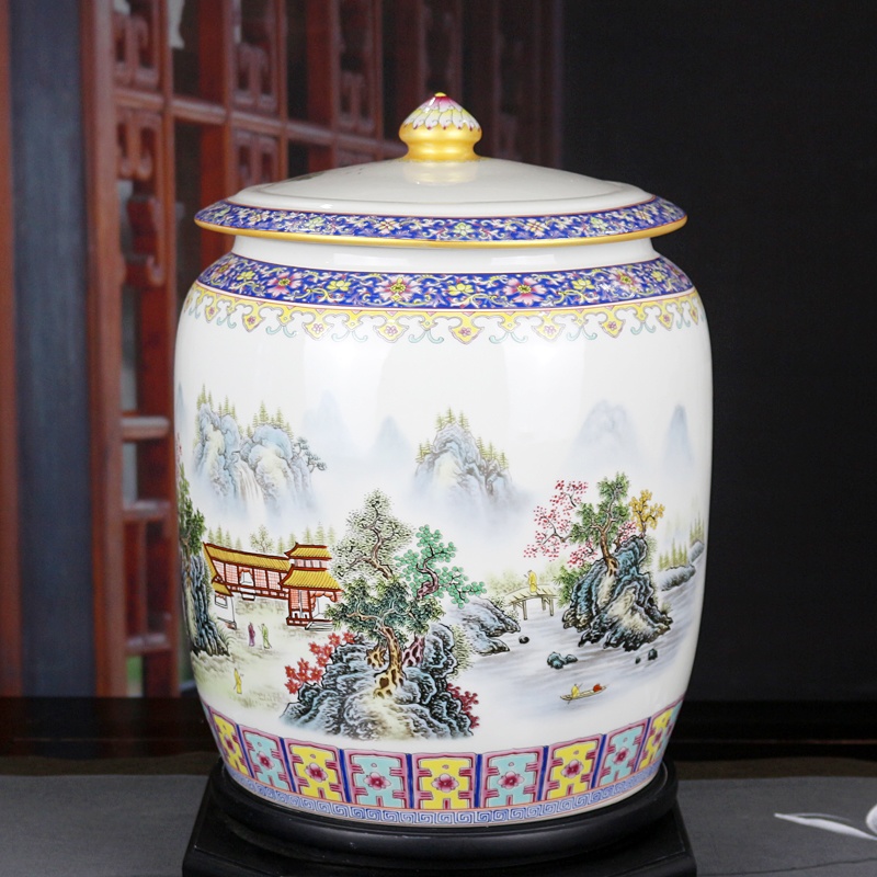 景德镇23斤精致直筒陶瓷米缸(图10)
