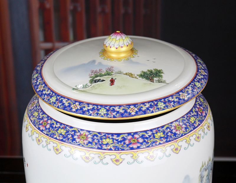 景德镇23斤精致直筒陶瓷米缸(图13)