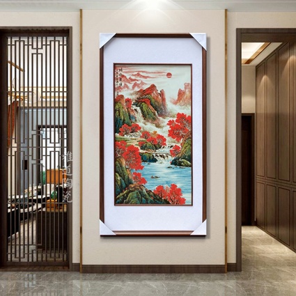 名家玄关装饰山水瓷板画（鸿运当头）