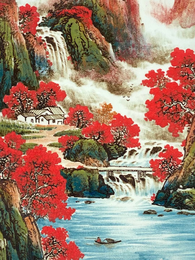 名家玄关装饰山水瓷板画（鸿运当头）(图8)