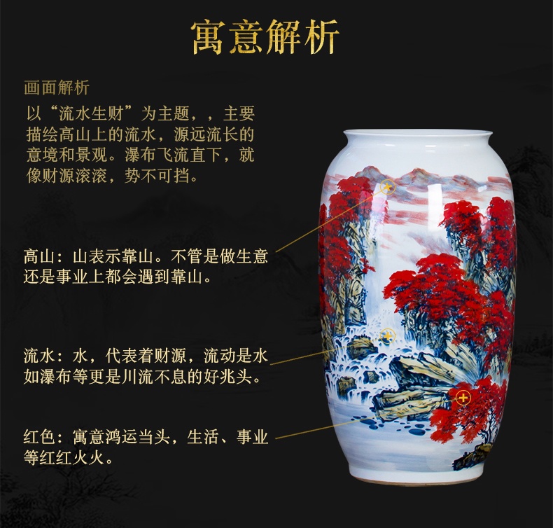名家手绘陶瓷书画卷轴缸（万紫千红）(图4)
