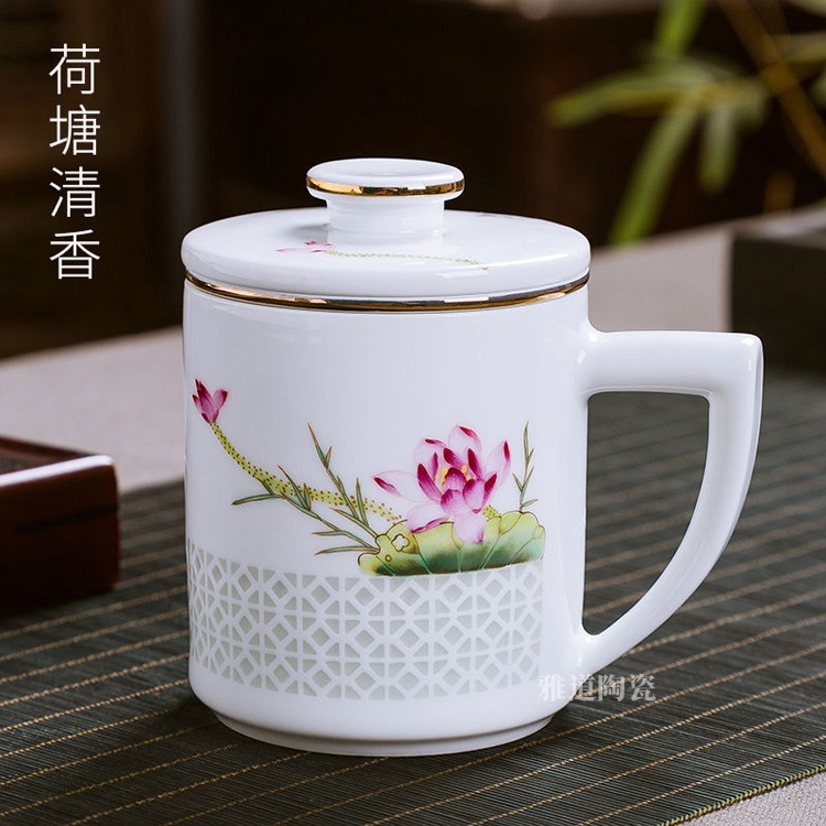 景德镇陶瓷高档玲珑茶水分离泡茶杯(图5)