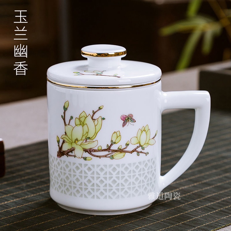 景德镇陶瓷高档玲珑茶水分离泡茶杯(图7)