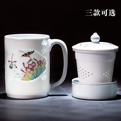 景德镇高档手绘玲珑家用陶瓷茶杯