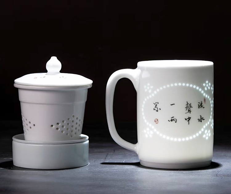 景德镇高档手绘玲珑家用陶瓷茶杯(图9)