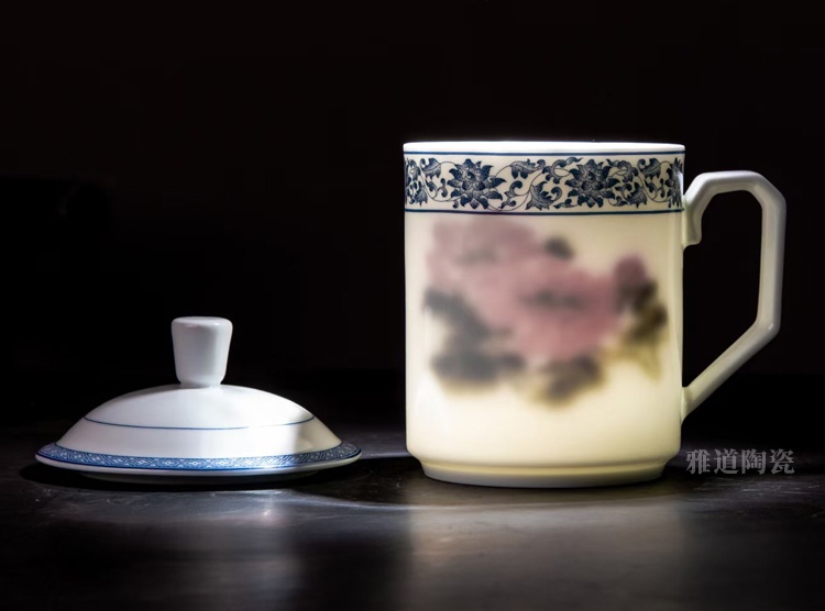 景德镇陶瓷简约双层办公室茶杯(图2)
